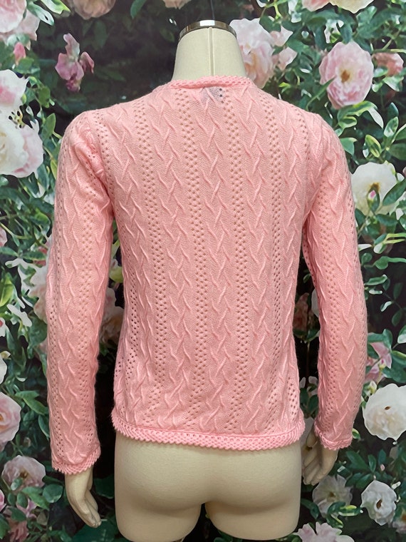 60s Miss Holly Pink Acrylic Knit Cardigan - image 6