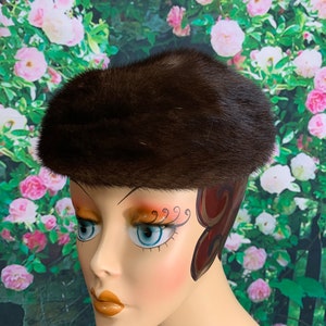 50s Bonwit Teller Brown Mink Pillbox Hat