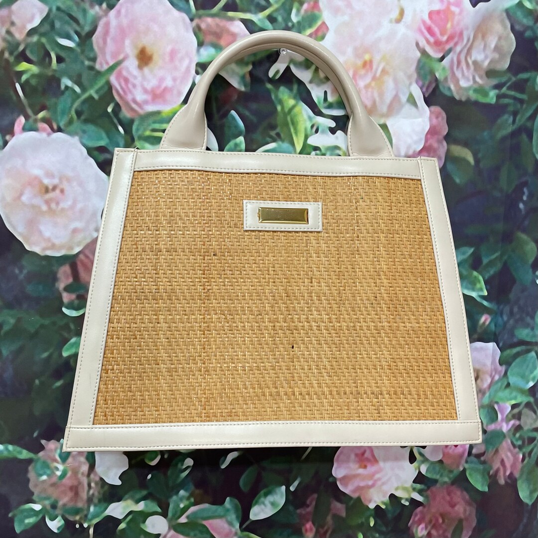 70s Rattan Tote Purse Hong Kong Extra Large - Etsy