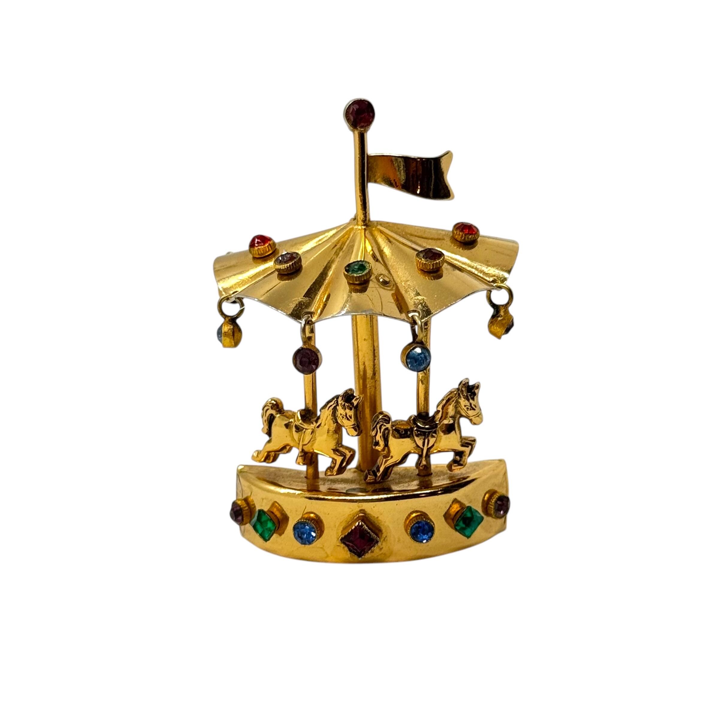 Gioeli Casironovo/メロハー 40s Coro Carousel Brooch Rhinestone 1948 Rare - Etsy