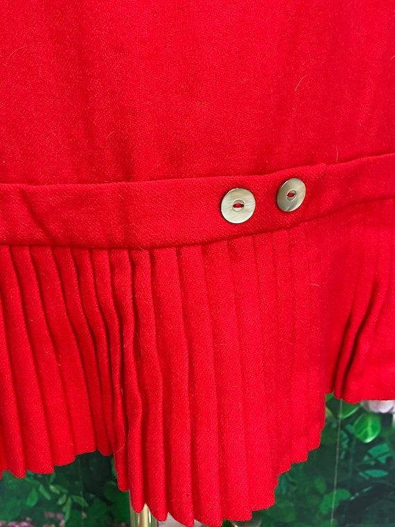 Jupe Crayon Eastex En Laine Rouge - Taille 16 - Midi - Motif Pied-de-poule - Femme