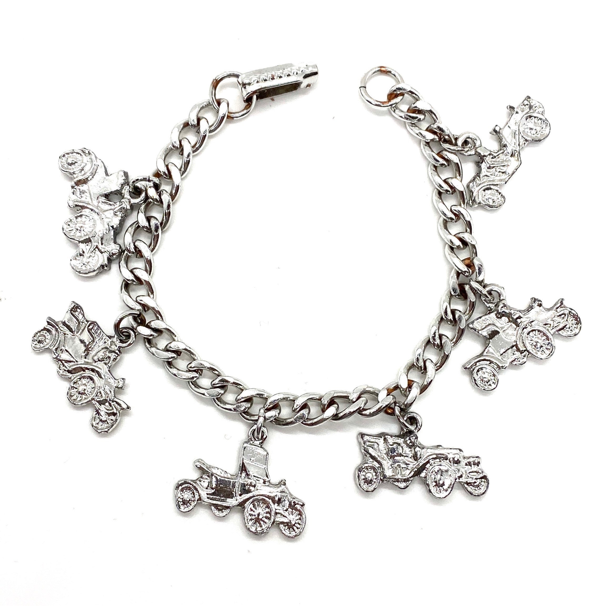 Charm (breloque) Voiture En Argent Sterling Vintage - Poids 2,5 G - Longueur 1,9 Cm - Occasion Bon état - France
