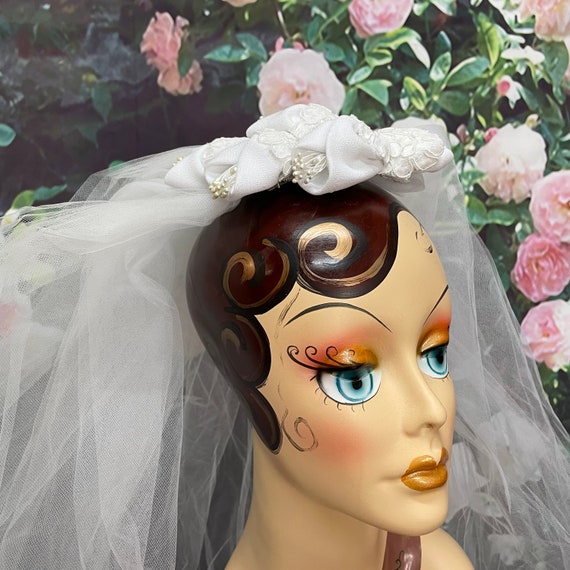 Vintage 50’s-60’s Bianchi double tulle veil 1950s Cathedral Alencon Double Tulle Veil | G O S S A M E R main image 3