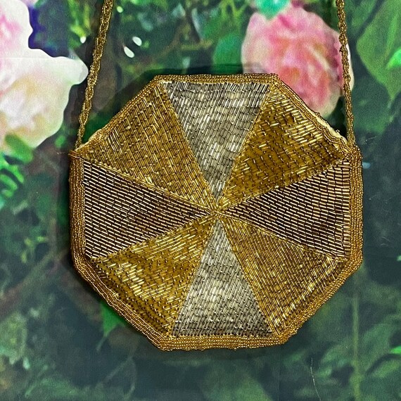 Buy 80s La Regale Gold Bead Octagon Purse Two Tone Online in India 
