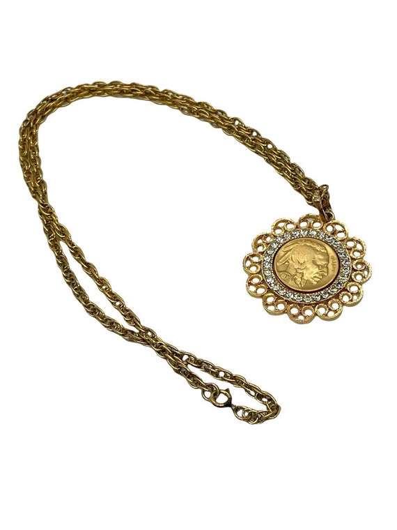 60s Indian Head 1936 Coin Pendant Necklace WLP Rhinestone - Etsy 60s Indian Head 1936 Coin Pendant Necklace WLP Rhinestone - Etsy