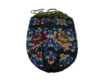 ビクトリア朝風の花柄ビーズ巾着バッグ マルチカラーローズ - Etsy 日本
