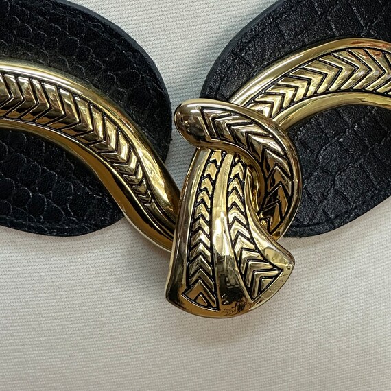 80s Magid Brown Leather Croc Embossed Gold Clasp Belt Etsy Canada