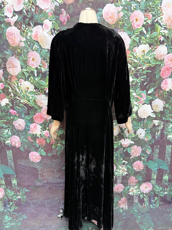 40s Kamore Black Silk Velvet Jacket Rhinestone De… - image 6