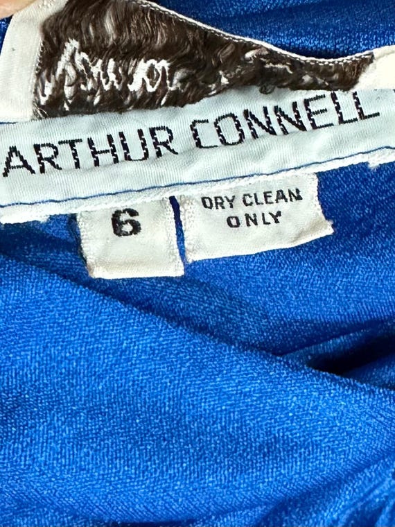 70s Neiman Marcus Blue Pleated Dress Arthur Conne… - image 8