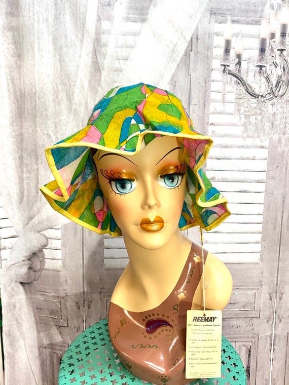 60s Reemay Paper Sun Hat Disposable Novelty Bucke… - image 4