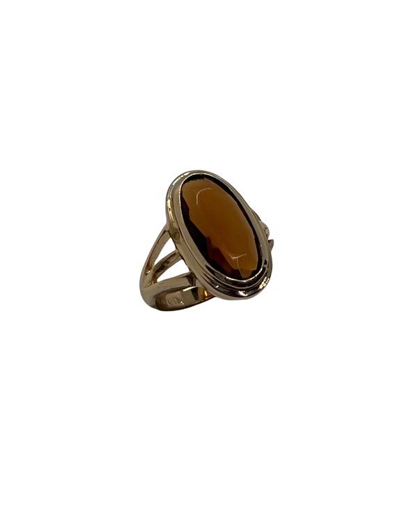 80s Avon Amber Fashion Ring Size 5 6 Deadstock - image 5