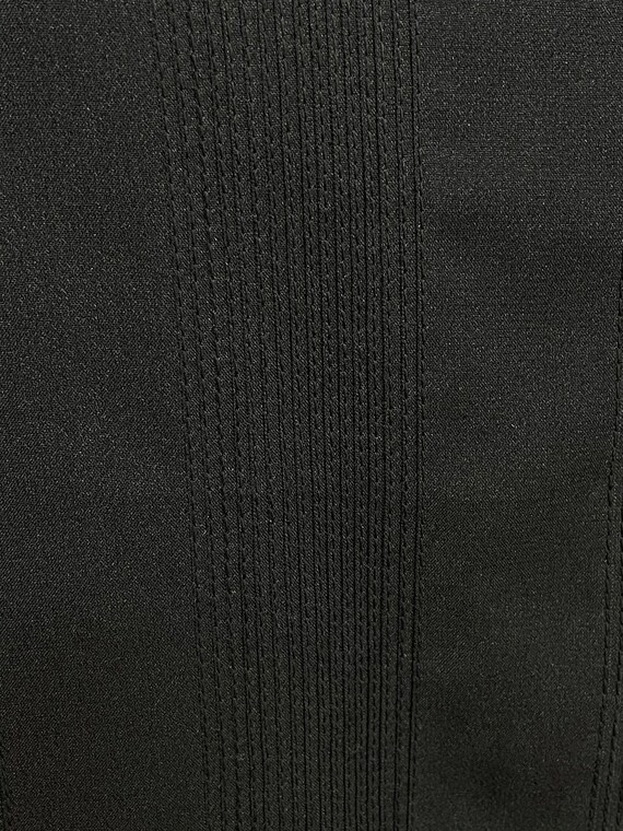 70s Lee Mar Black Polyester Blouse Button Back - image 4