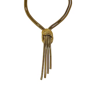 60s Gold Multi Chain Necklace Tassel Lariat