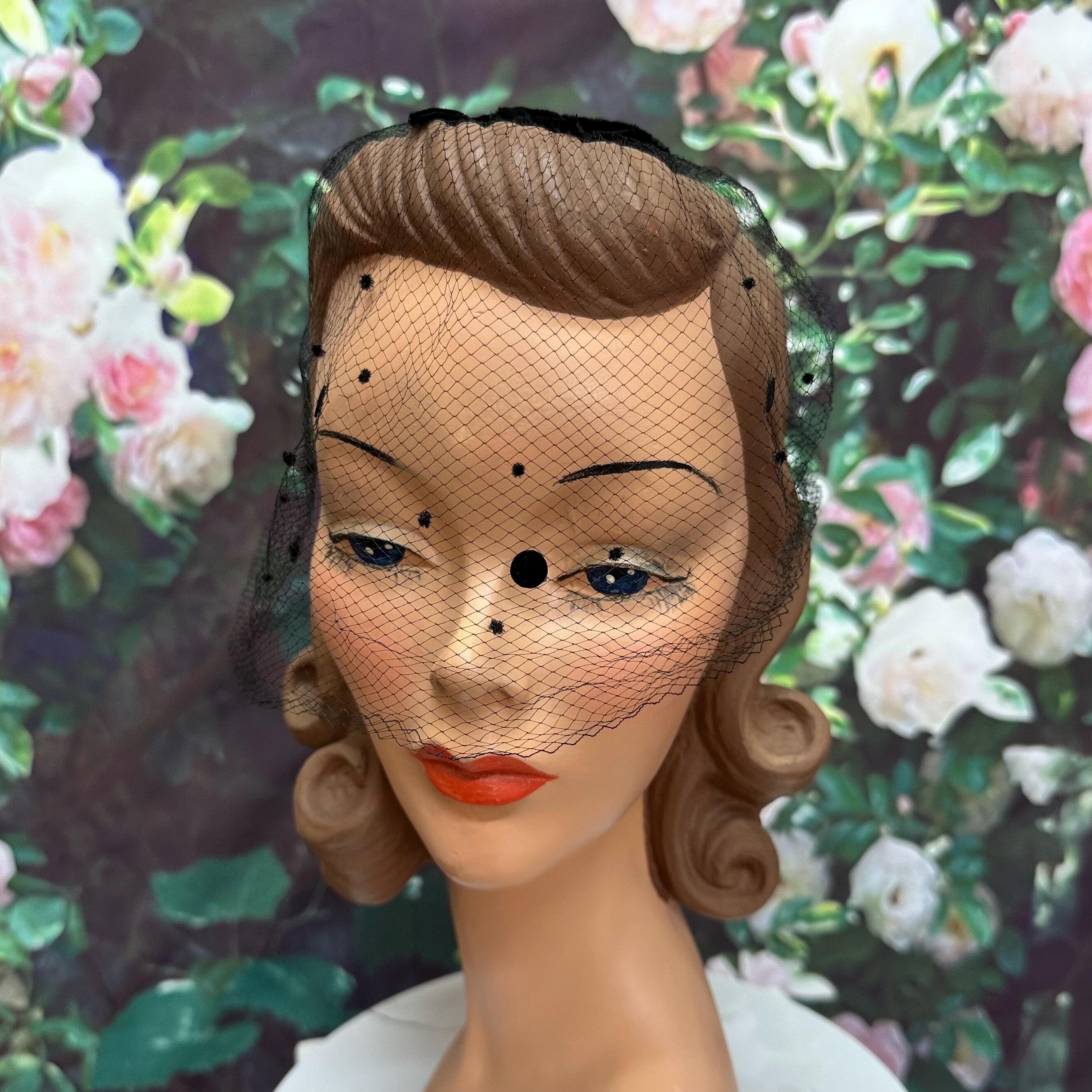 Vintage 1950s velvet bow polkadot  hair nets- Gold & Black – set of three Amazon.com : Hicarer Halloween Black Polka Dot Bow Headband  main image 4