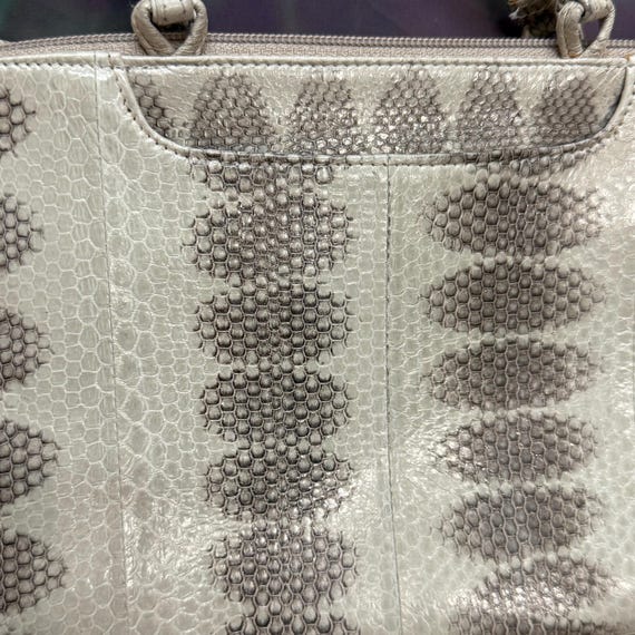 Vintage Gray Python Snakeskin Handbag Removable S… - image 2