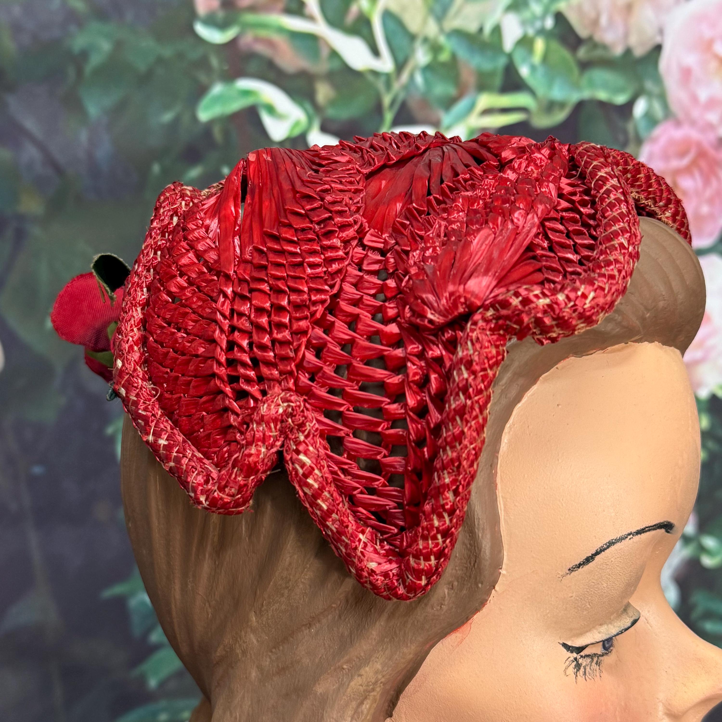 Straw Hat Silk Roses - Etsy display picture 3