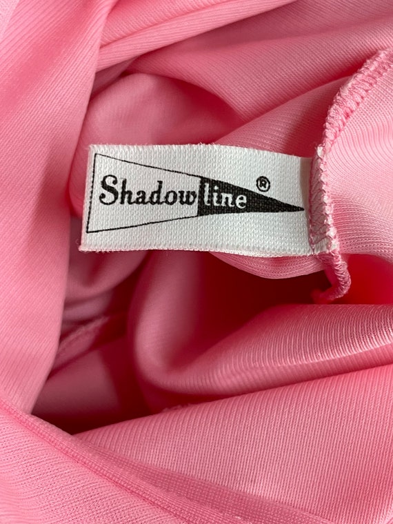 60s Shadowline Pink Peignoir Negligee Nylon Night… - image 10