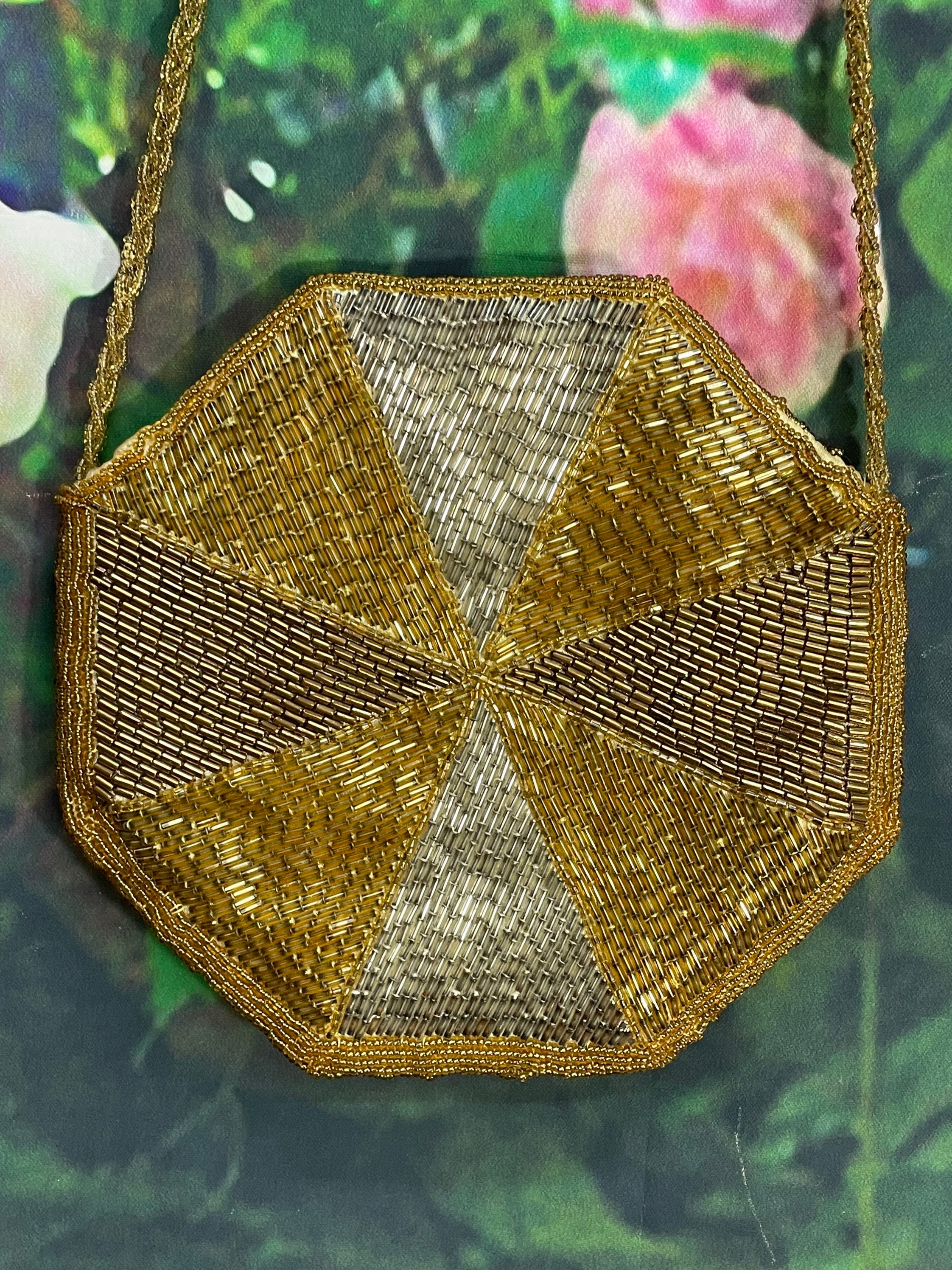 1980s La Regale Beaded Clutch/ Shoulder Bag