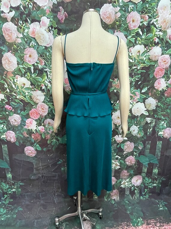 slim fit dress slacks Modupe Green Peplum Dress