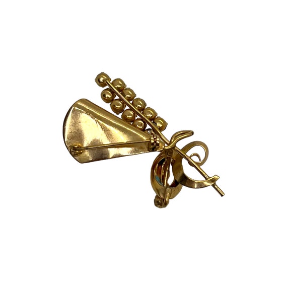 Jolie Broche Fantaisie Vintage Années 1940-1950 Avec Strass
