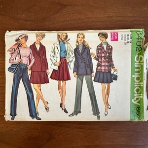 60s Simplicity #3402 Jacket Skirt Pants Sewing Pattern Size 16