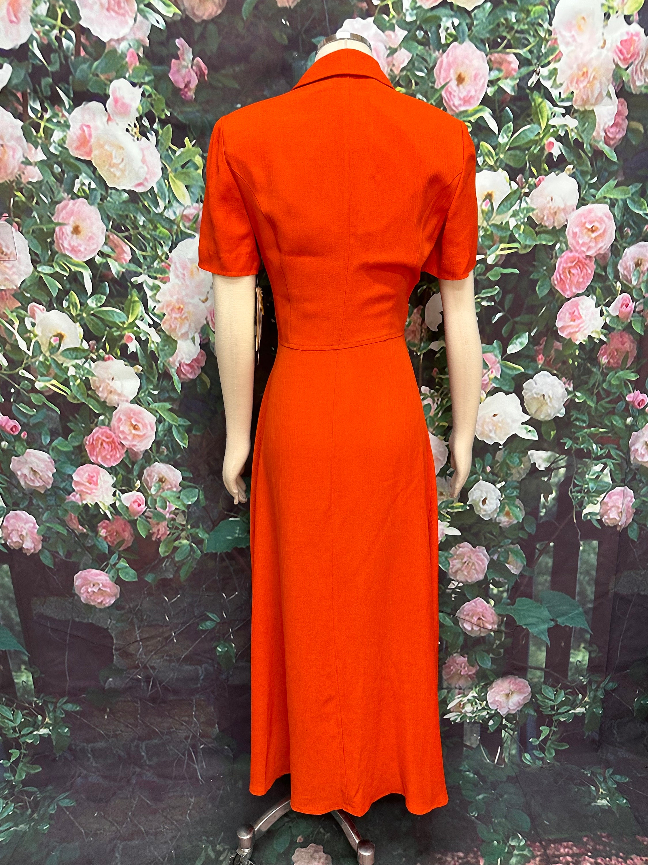 Robe Maxi Rouge Julian Taylor Vintage Années 90 - Taille 10, Manches Longues - Neuve Avec étiquettes