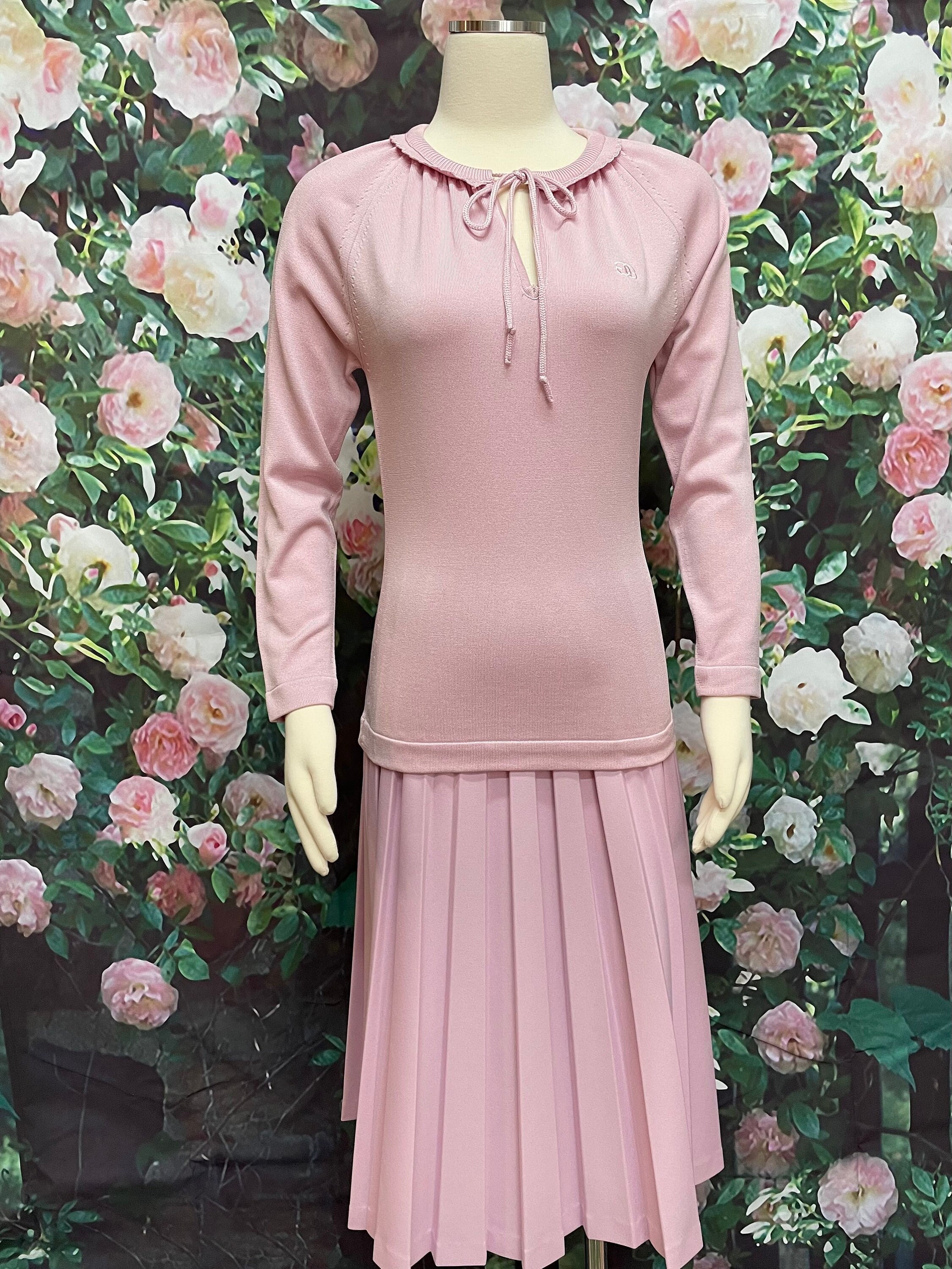 70s Givenchy Sport Lavender Knit Sweater Blouse Pleated Skirt - Etsy