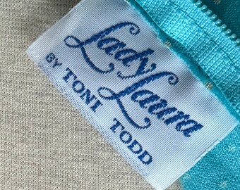 70s Lady Laura Aqua Blue Polka Dot Shift Dress Toni Todd - Etsy UK