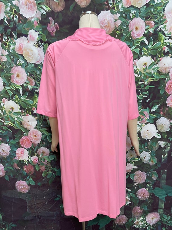 60s Shadowline Pink Peignoir Negligee Nylon Night… - image 9