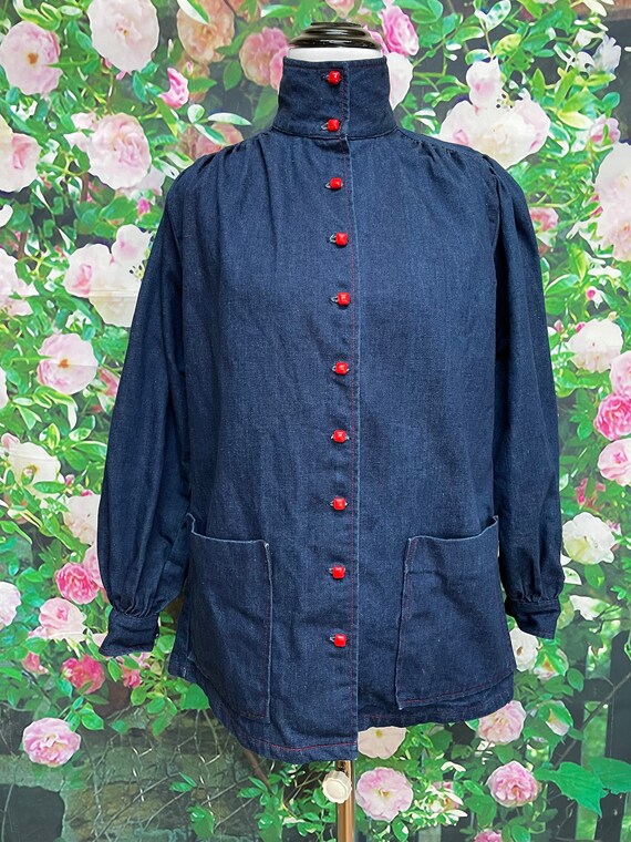 70s Aunt Abigail’s Attic Country Blue Denim Jacket - image 2