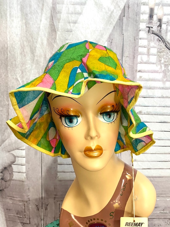 60s Reemay Paper Sun Hat Disposable Novelty Bucke… - image 2