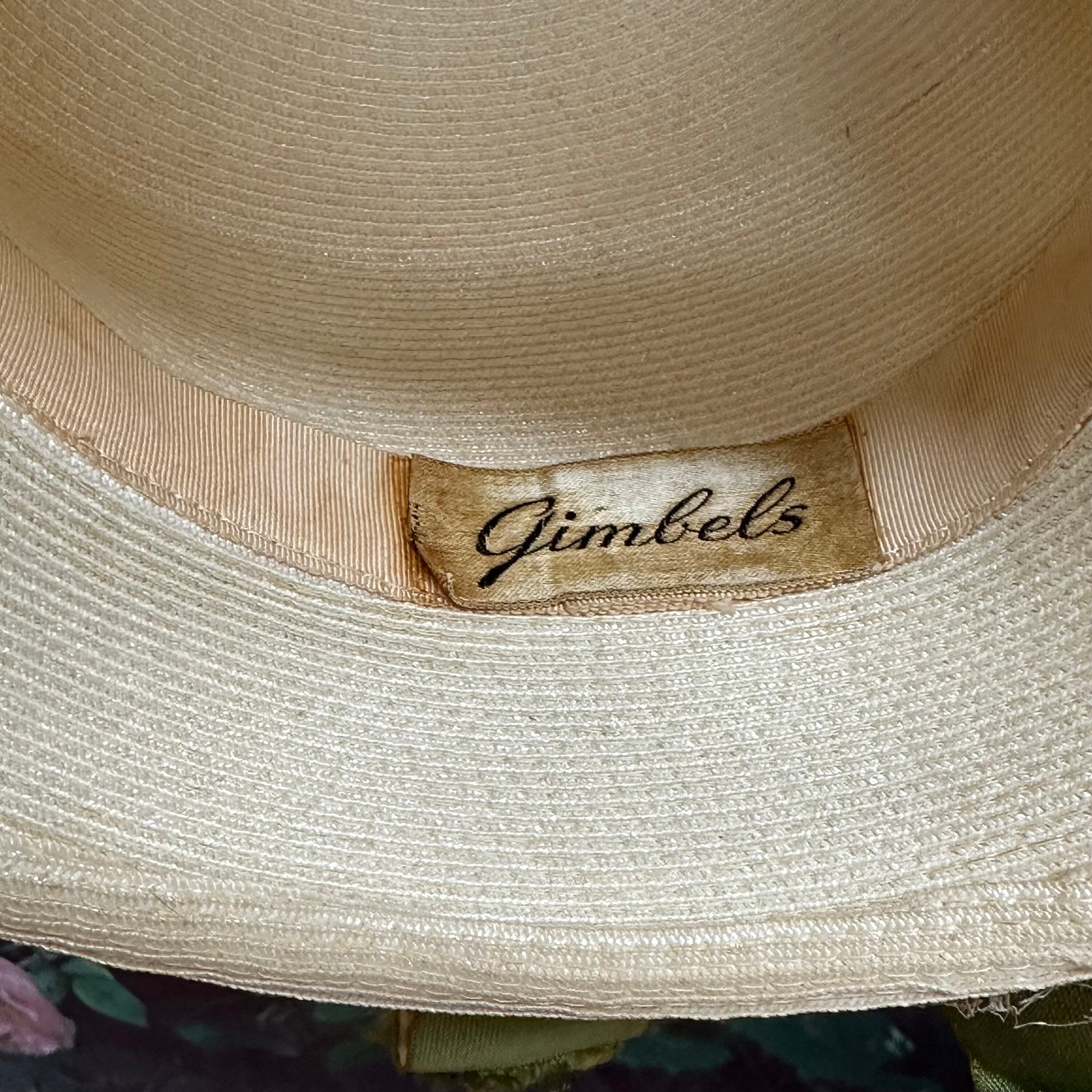 1960’s Union Made Gimbels Straw Lightweight Summer Hat Gimbel main image 3