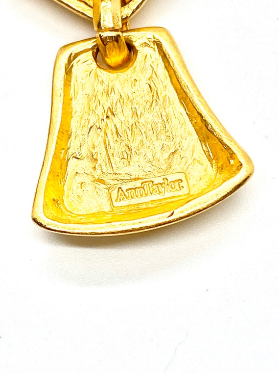80s Ann Taylor Modernist Earrings Brushed Gold - image 5