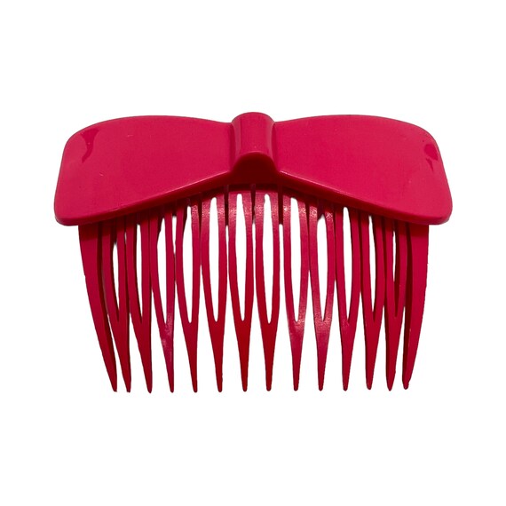 70s Goody Red Fashion Hair Comb Pair Set of Two - image 3