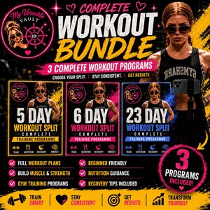 23-daagse workout-splitprogramma | Krachttraining, spieropbouw (digitale pdf-download)