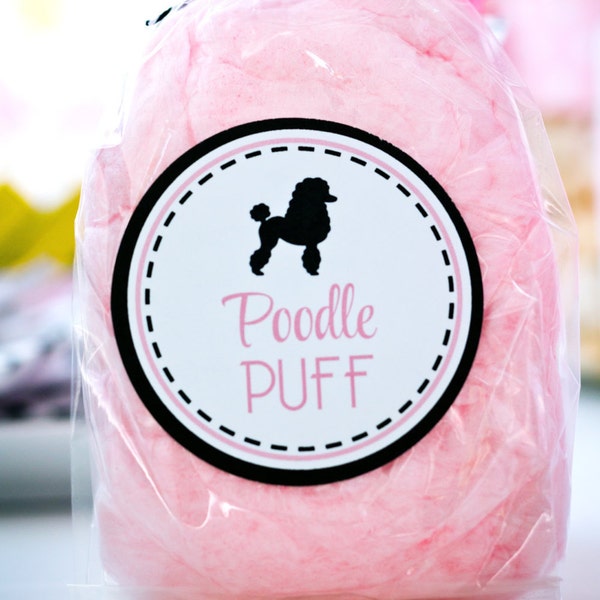Pink POODLE PUFF LABEL : By Bloom Designs