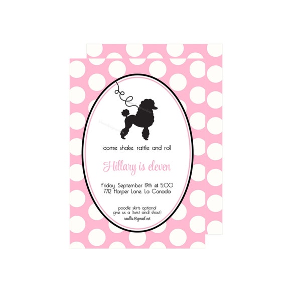 Pink Poodle Party Invitation : By Bloom Designs