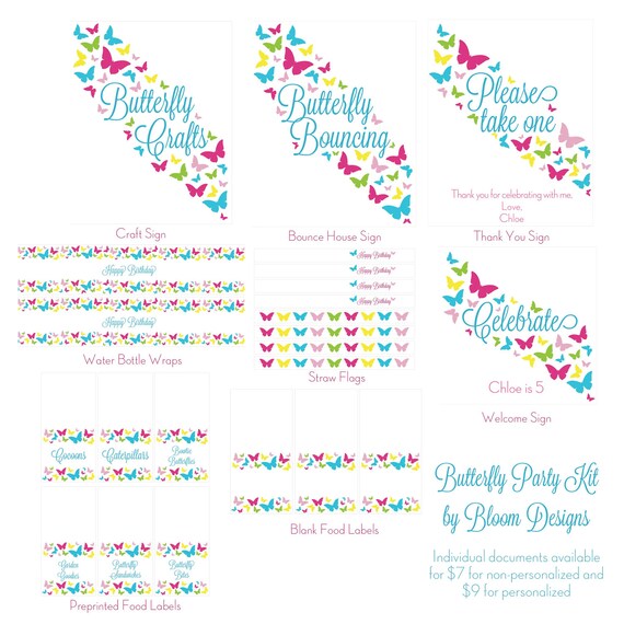Items similar to Butterfly Party Kit by Bloom on Etsy