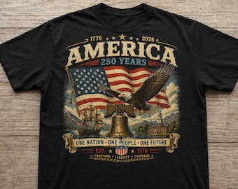 America 250 Years Sweatshirt, Retro USA Flag Independence Day Hoodie