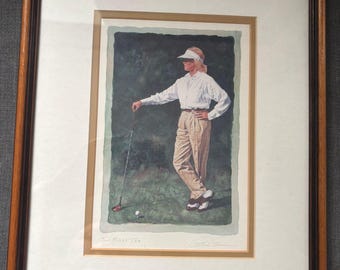 Vintage Golf Print "The First Tee" by Glen Green – Framed Sporting Illustration