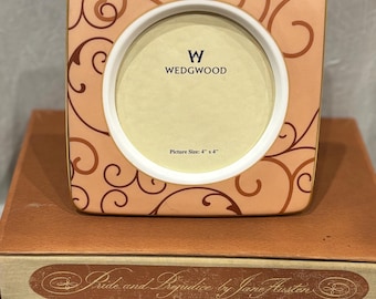 Wedgwood Marrakesh Photo Frame 4x4, Vintage Ceramic Picture Frame, Peach Scroll Design, Elegant Home Decor, Gift Idea