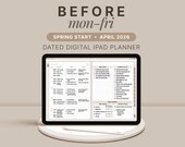 Dated Spring Start 2026 Digital Work Planner | Minimalist Monday-Friday (Digital Download)