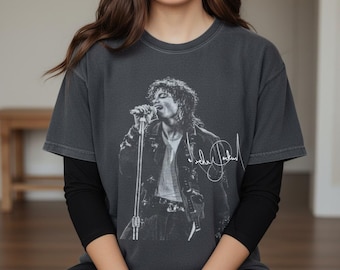 Michael Jackson 90s Retro Pop Graphic Tee, Comfort Colors Garment Dyed Unisex Streetwear