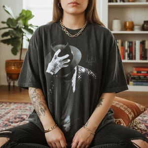 80s Pop Legend Graphic Tee, Retro Dance Icon Shirt, Moonwalk Inspired Outfit image 2