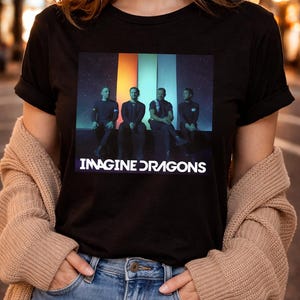 Imagine Dragons Retro Tour Graphic Tee, 90s Alternative Rock Cotton Shirt