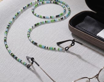 Beaded Glasses Chain, Colorful Glass Bead Glasses Holder, Stylish Sunglasses Chain, Lightweight Eyewear Lanyard, Gift for Her