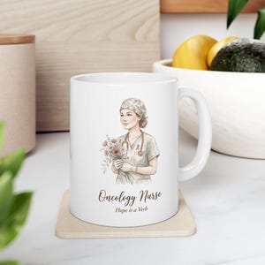 Oncology Nurse Mug, Cancer Care Nurse Gift, Watercolor Nurses Week Mug, Chemo Nurse Appreciation Present