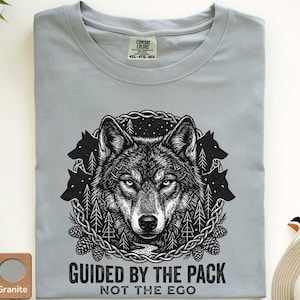 Chemise de meute de loups confortables, guidée par la meute, t-shirt à motif animalier rétro
