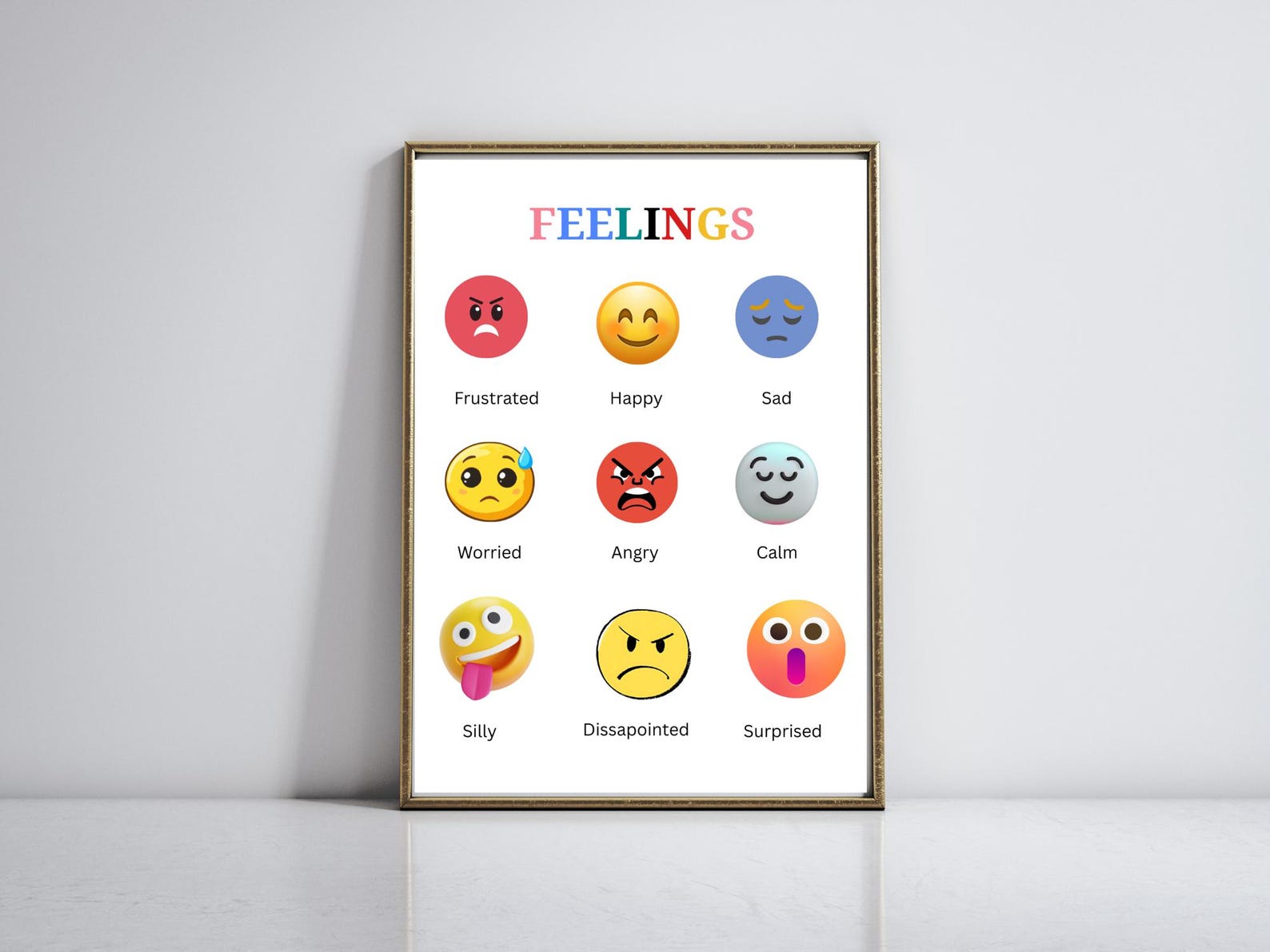Feelings Chart Printable for Kids Emotions Poster PDF Social Emotional ...