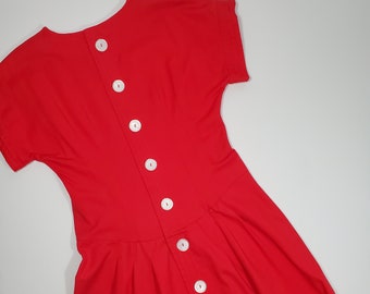 red button up dress